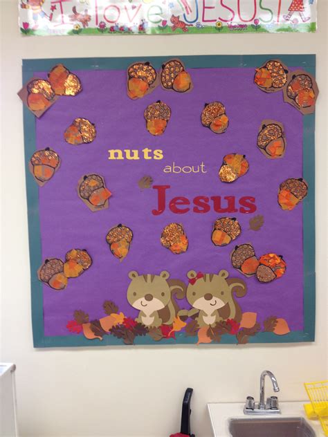Bulletin Board I Made For Preschool Love The Little Squirrels Fall