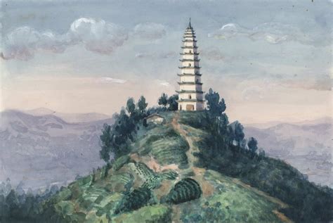 Thirteen Level Pagoda On A Hill China