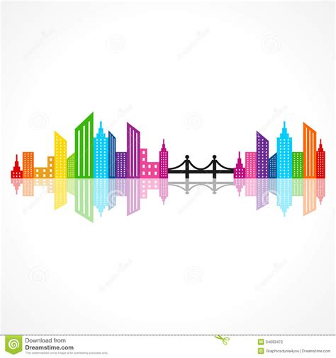 Abstract Colorful Building Design Stock Vector