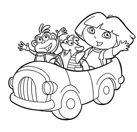 Print free dora coloring pages do you like adventures and new discoveries? Dora Boots and Swiper Ride a Car in Dora the Explorer ...