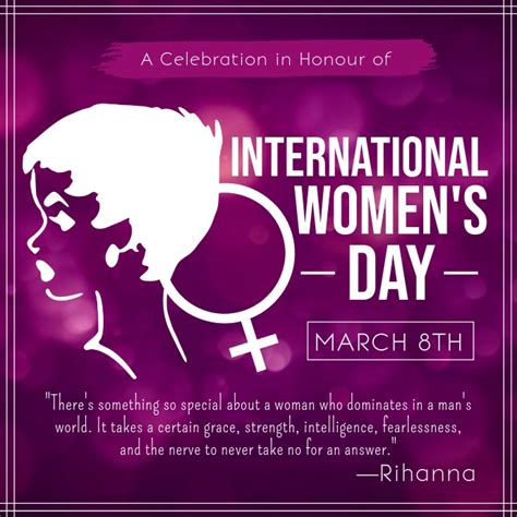 These quotes are one way to celebrate women's day at work or school. Purple International Women's Day Quote Square Video ...