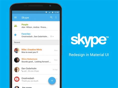 Looking to download safe free latest software now. Skype app concept with Material UI - Freebiesbug