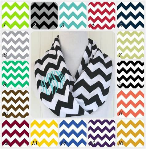 Chevron Infinity Scarf In Soft Jersey Cotton Monogrammed Scarf