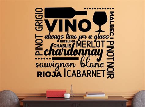 Wine Wall Decal Wine Bar Decor Wine Decal For Wall Bar Wall Etsy