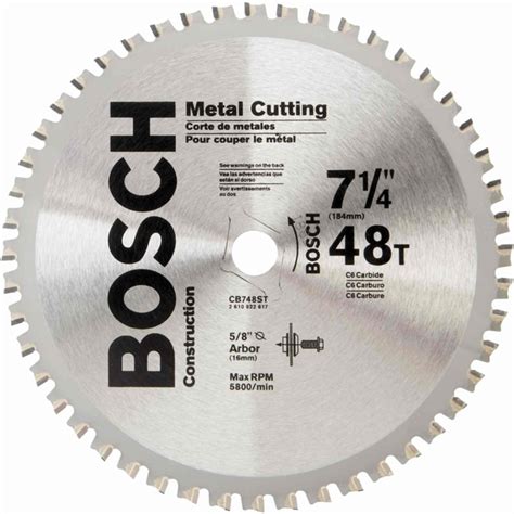 Bosch Cb748st 7 14 Inch 48 Tooth Ferrous Metal Cutting Circular Saw Blade