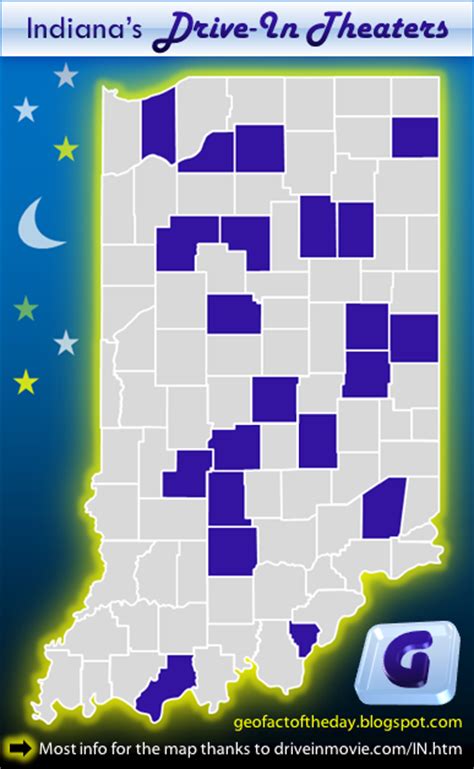 There are 34 businesses listed in this city in other categories. GeoFact of the Day: Drive-In Theaters in Indiana