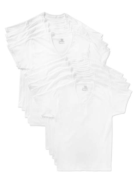 Hanes Mens Super Value Pack White V Neck Undershirts 10 Pack