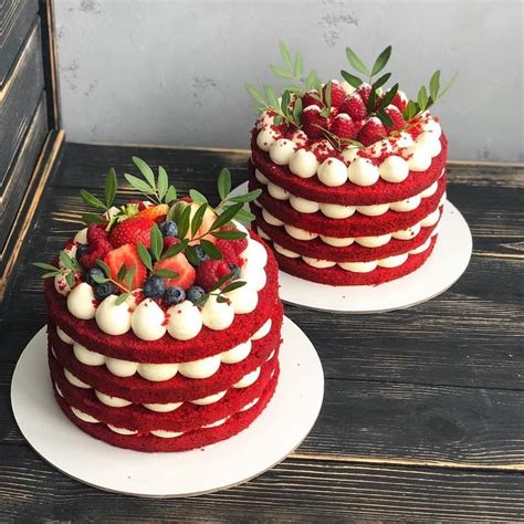 W Mascarpone Cream Amourducake On Instagram Yes Or No Red Cake With Berries By Bake Red