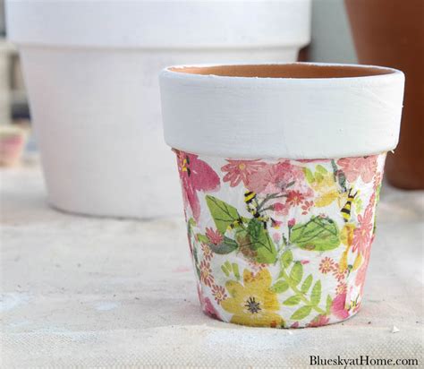 3 Ways To Decorate Terra Cotta Pots With Decoupage Bluesky At Home