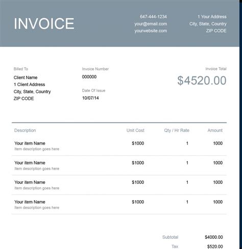 Explore Our Image Of Freelance Hourly Invoice Template For Free In 2020