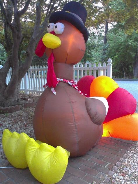 gemmy thanksgiving turkey airblown inflatable lighted gobble bird giant 6ft thanksgiving