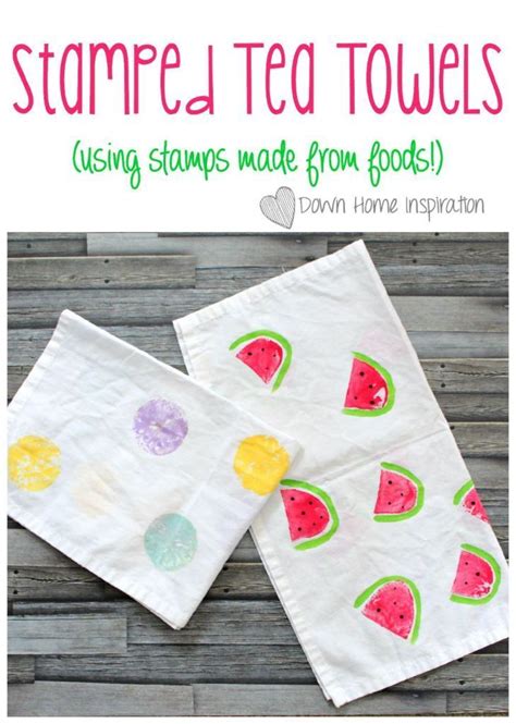 Food Stamped Tea Towelscountryliving Diy Gifts For Mothers Mothers Day