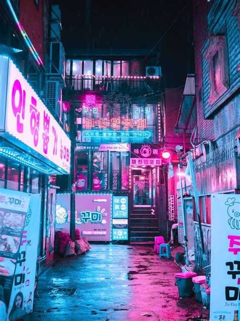 Neon Alley Seoul Cyberpunk Aesthetic Neon Aesthetic