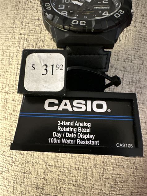 New Casio Mens Quartz Diver Style Day Date Indicator Nylon Strap 53mm