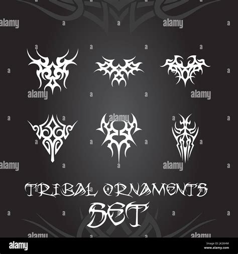 Tribal Ornaments And Tattoo Design Elements Set Stock Vector Image