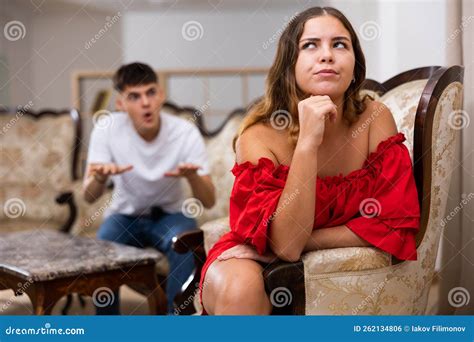 Wife and Husband Daughter Scandal in Home Stock Photo - Image of adult