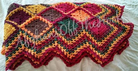 Hand Crafted Colorful Diamonds Afghan Throw Blanket Crochet Knitting