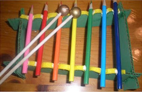 What An Awesome Pencil Xylophone Instrument Craft Homemade Musical