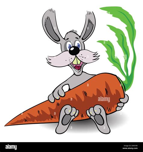 Cartoon Rabbit Carrot Cut Out Stock Images Pictures Alamy