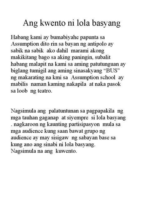Ano Ang Kwentong Bayan Philippin News Collections
