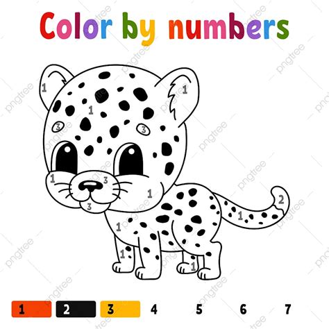 Cheetah Animal Vector Design Images Color By Numbers Cheetah Animal