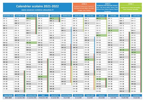 Calendrier Scolaire 2021 2022 Dates Des Vacances Scolaires 2021 2022