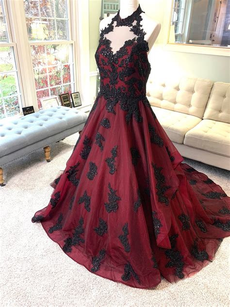 Custom Wedding Dress In Red Ball Gown Style