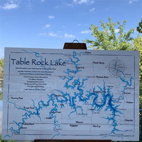 Table Rock Lake Map With Point Markers Two Birds Home