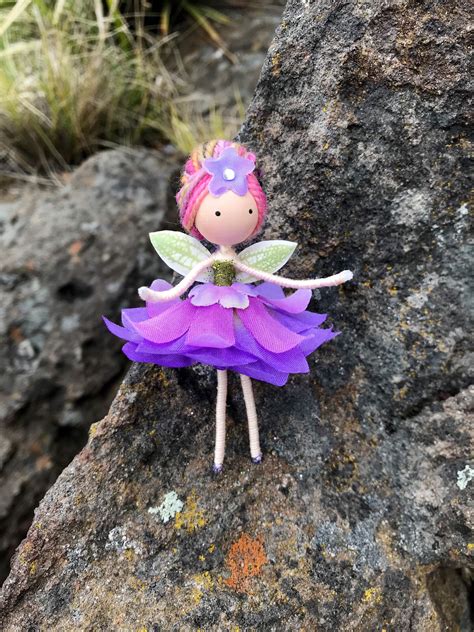 Mini Fairy Doll Pink Multi Flower Fairy Handmade Fairy Etsy