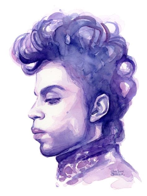 Prince Portrait Purple Watercolor Art Print By Olechka Society6