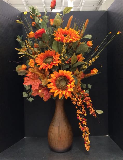 Autumn Tall Orange Arrangement by Andrea | Fall flower ...