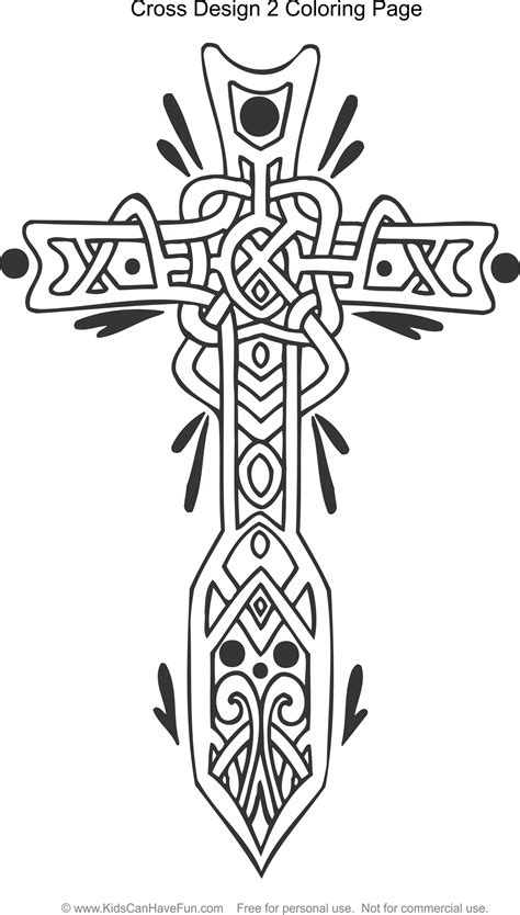 Celtic Cross Design 2 Coloring Page