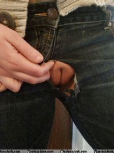 Hole In Pants Pussy