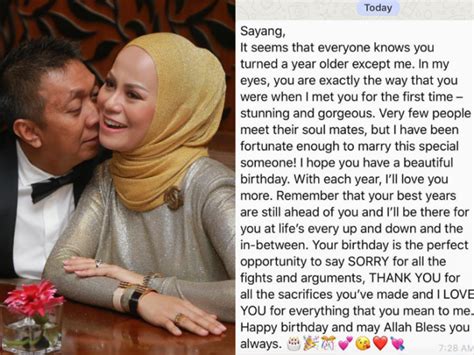 Contoh ucapan anniversary untuk pasangan. "Happy Birthday & I Love You!,"- Datin Rabecca Teruja ...