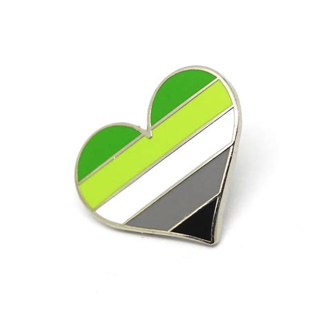 Pride Lgbtq Gay Aromantic Flag Heart Enamel Pin Compoco