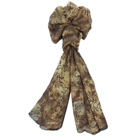 Pre Owned Ungaro Floral Print Beige Silk Scarf 4845 Php Liked On