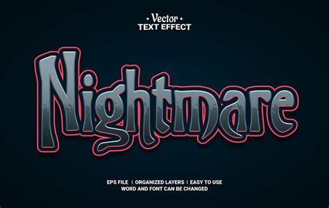 Premium Vector Nightmare Editable Vector Text Effect