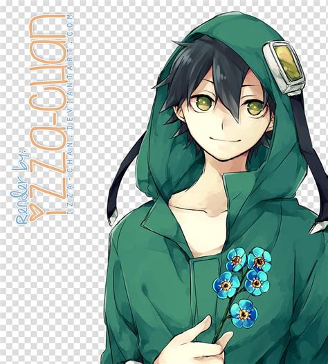 Renders Anime Male Anime Character Wearing Green Hoodie