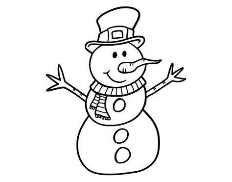 Dibujo De Mu Eco De Nieve Con Sombrero Para Colorear Dibujo Navidad
