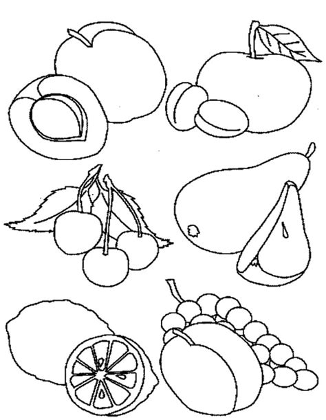 Healthy food coloring pages to download and print for free