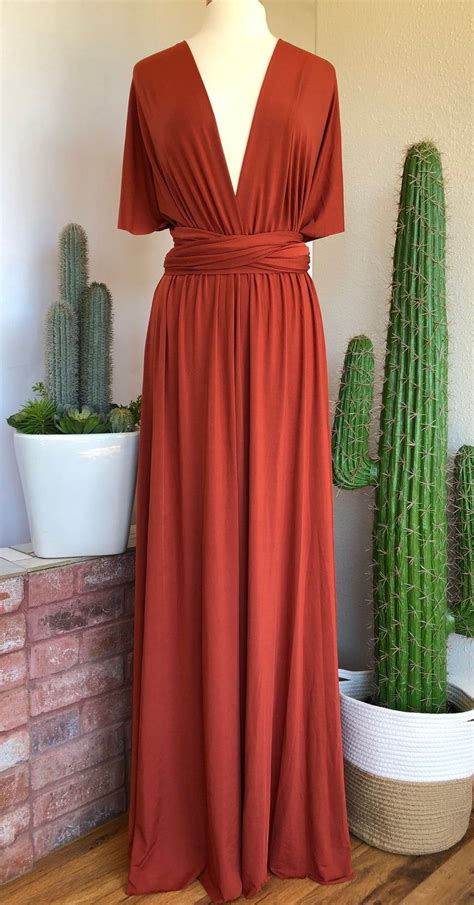 Terracotta Bridesmaid Dress Custom Lengths Convertible Dress Etsy