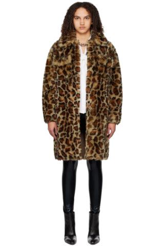 Yves Salomon Meteo Brown Leopard Reversible Fur Coat Ssense