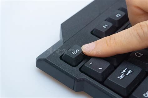 Finger Holding Computer Keyboard Stock Image Image Of Business