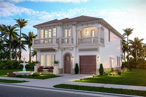 Coastal Mediterranean House Plans Two Story Waterfront Lakefront Vrogue