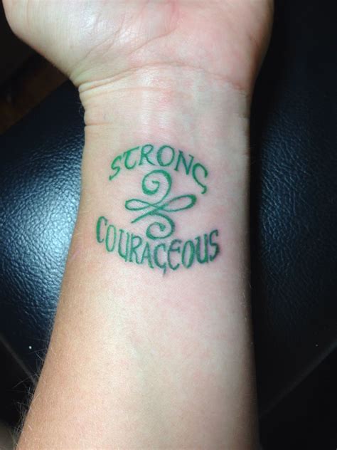 Bird back tattoo and romans 8:38. Joshua 1:9 be strong and courageous with Celtic symbol for ...