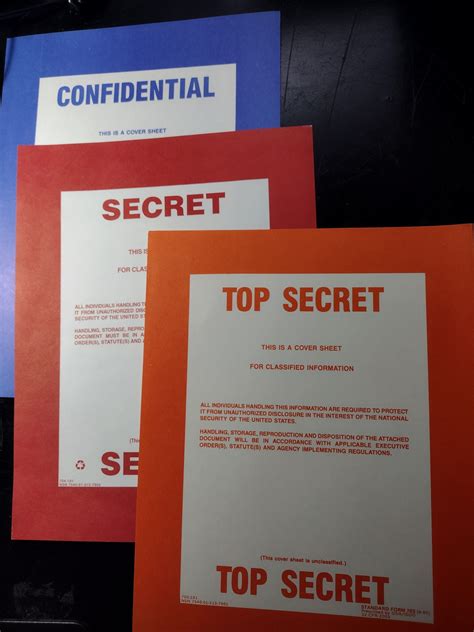 3x Us Government Top Secret Document Cover Sheets Free Us Etsy