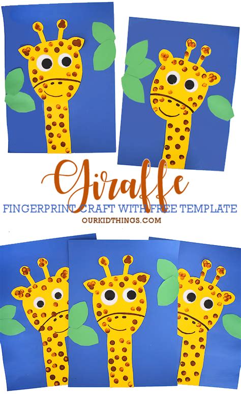 Fingerprint Giraffe Craft - Our Kid Things