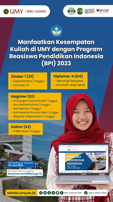 Informasi Beasiswa Pendidikan Indonesia BPI ADMISI UMY