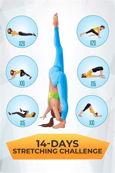 Days Stretching Challenge Akrobatik Jimnastik Balerin Egzersizi Fitness Egzersizleri