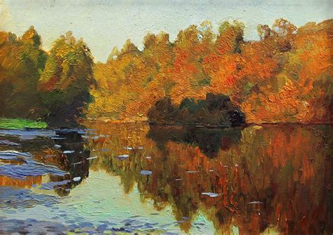 Impressionist Autumn Landscape Original Oil Painting By